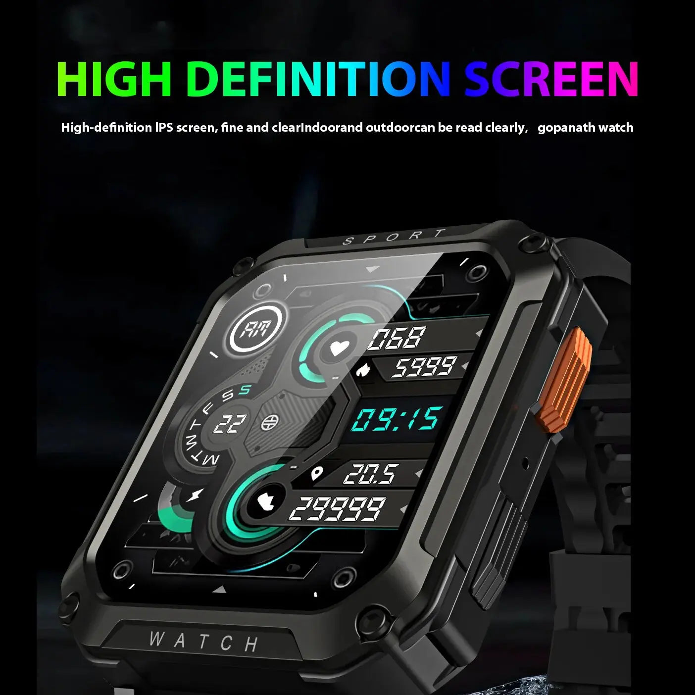 NEW Men Smart Watch 2.01'' Waterproof with Bluetooth Call  Sport Smartwatch For Android