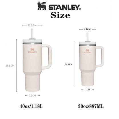 Stanley Tumbler 40oz With Handle and Straw Lids Stainless Steel Coffee Tumbler Valentines Stanley