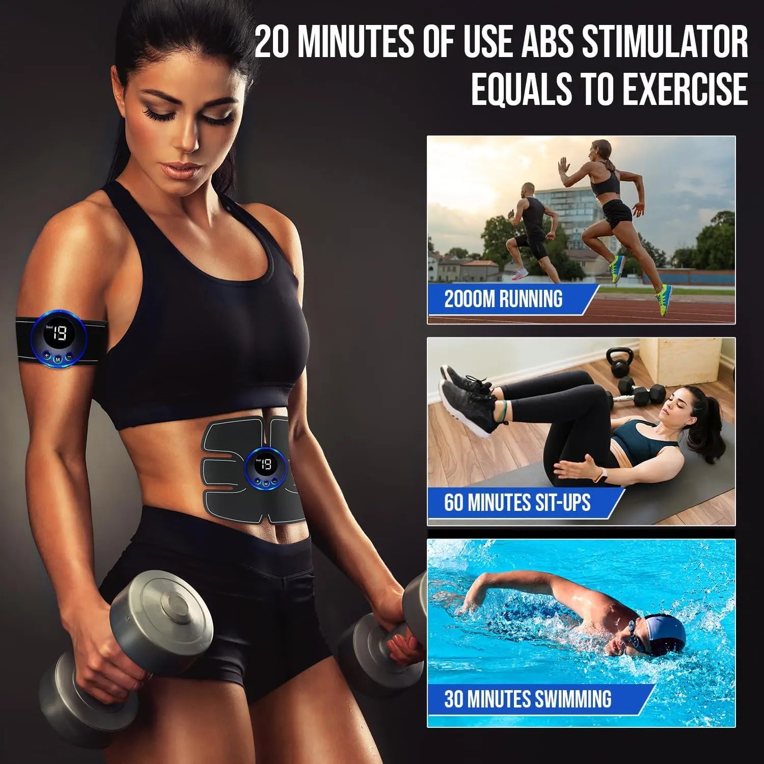 Functional electrical stimulation EMS Muscle Stimulator Rechargeable Whole Body Massage Therapy Pain Relief Meridians Tool