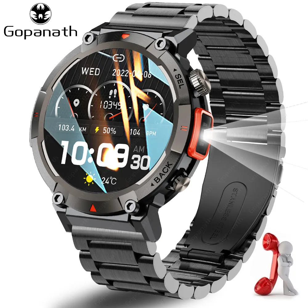 Sports smartwatch Fitness tracker for Men With Flashlight, Blood Pressure | IP67 Waterproof for Android IOS