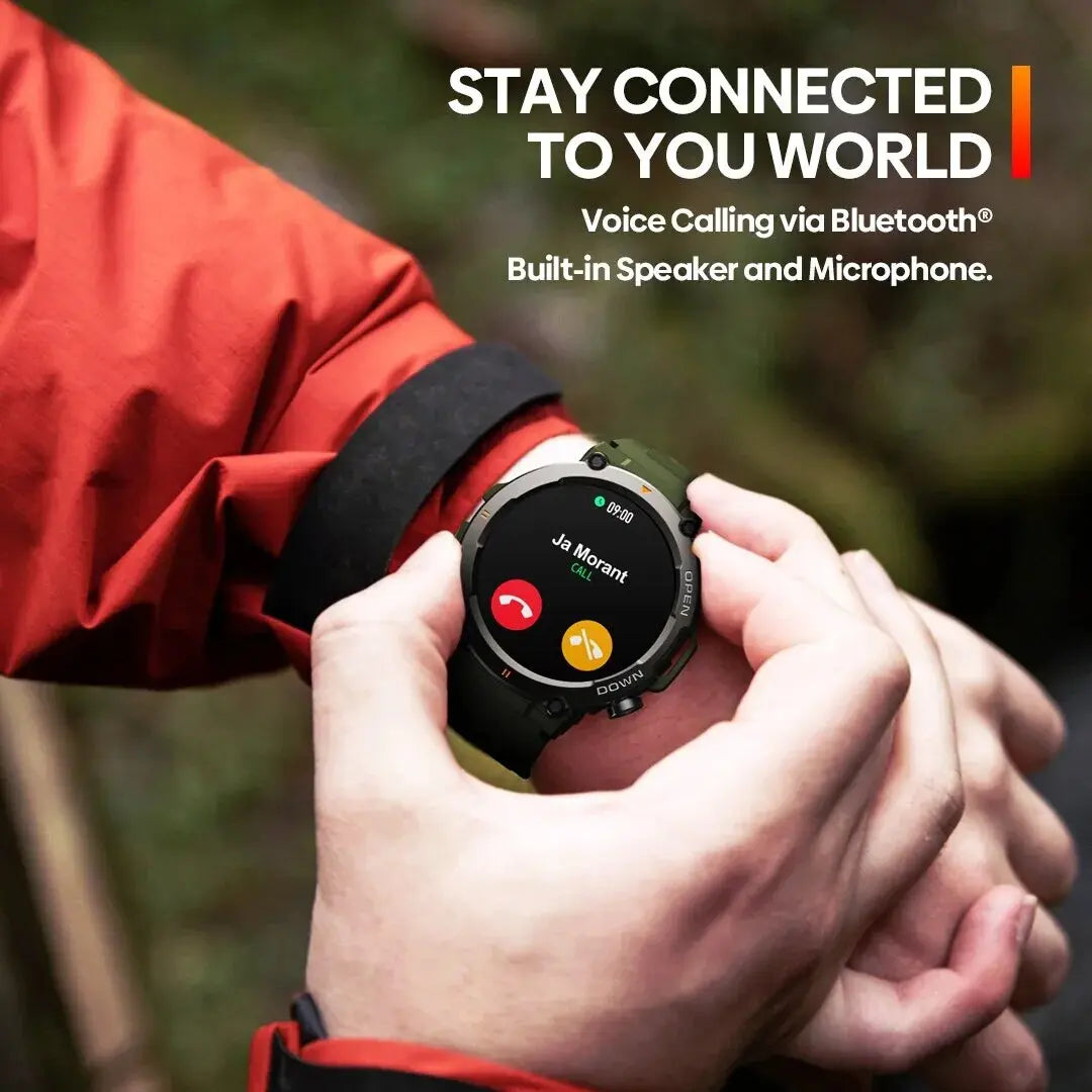Rugged Fitness Sports Smartwatch Make Calls, 25 Days Battery Life & 100 Sports Modes for Men