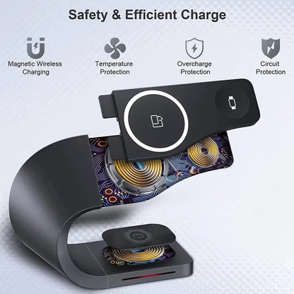 3 in 1 wireless charging stand for iPhone | Mini Magnetic Charging Dock Station Wireless charger