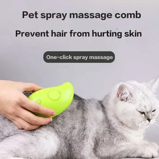 Dog Brush Cat Brush Electric Spray Cat Hair Brush 3 In1 Dog Steamer Brush For Massage Pet Grooming Removing Tangled