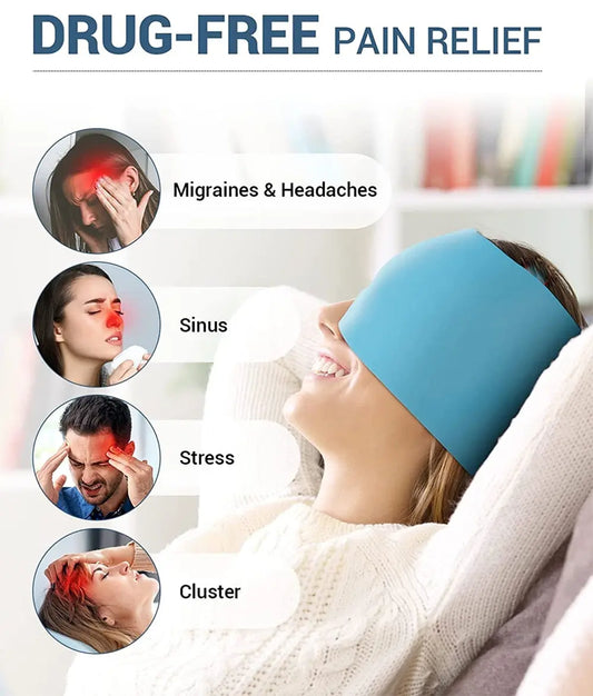 Hot Cold Therapy Headache Migraine Relief Cap: Wearable Head Massager