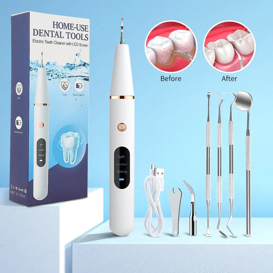 Advanced Ultrasonic Dental Scaler: Electric Tartar Remover for Calculus & Stains with LED