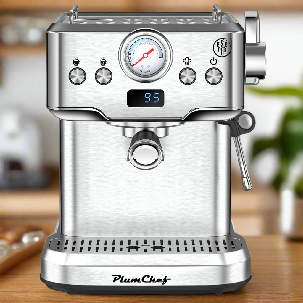 20 Bar Professional Espresso Machine With Milk Frother, Single & Double Shot, ESE Pod Compatible, Visual Display Of Pressure, Removable Water Tank For Cappuccino, Latte,  Machiato For Home Barista Smart Kitchen & Home