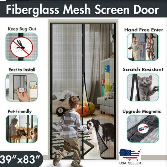 Magnetic Screen Door Retractable Mesh Hands Free Mosquito Magic magic mesh screen door Diversi Shop
