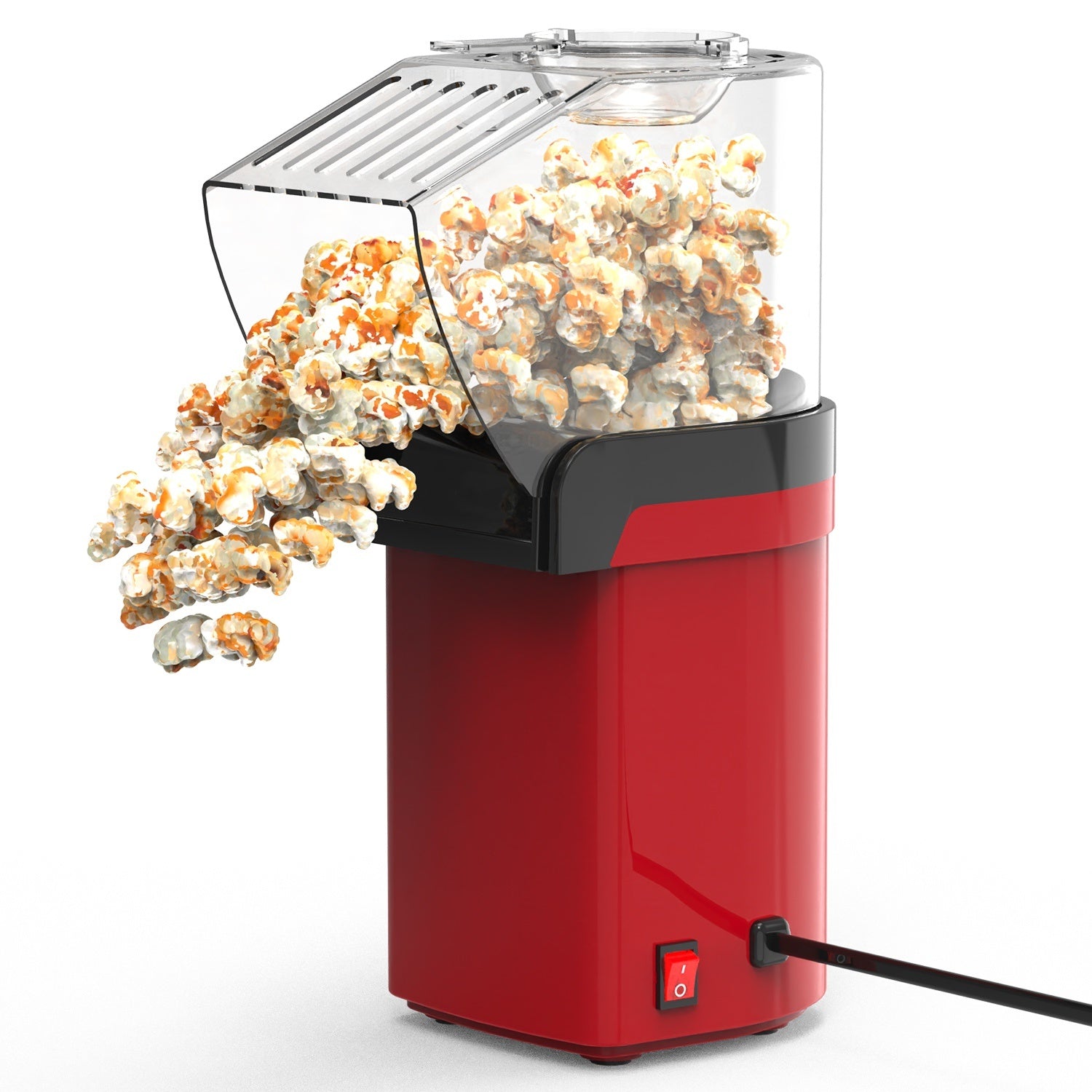 Hot Air Popcorn Popper Maker With Measure Cup And Butter Warmer 1200W Oil-Free Easy To Use 8Cups Mini Popcorn Maker Machine For Home CJ US