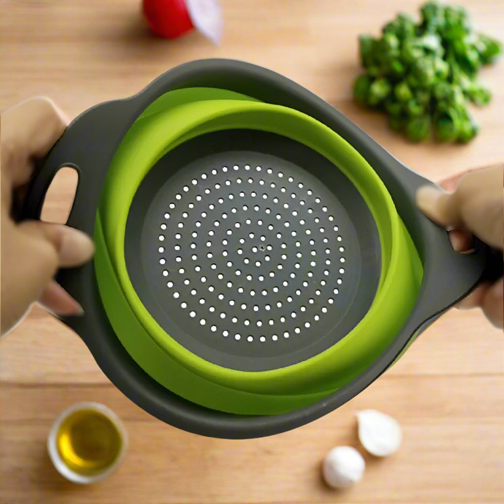 🥦 Foldable Silicone Colander – Space-Saving Strainer - SmartPursue™