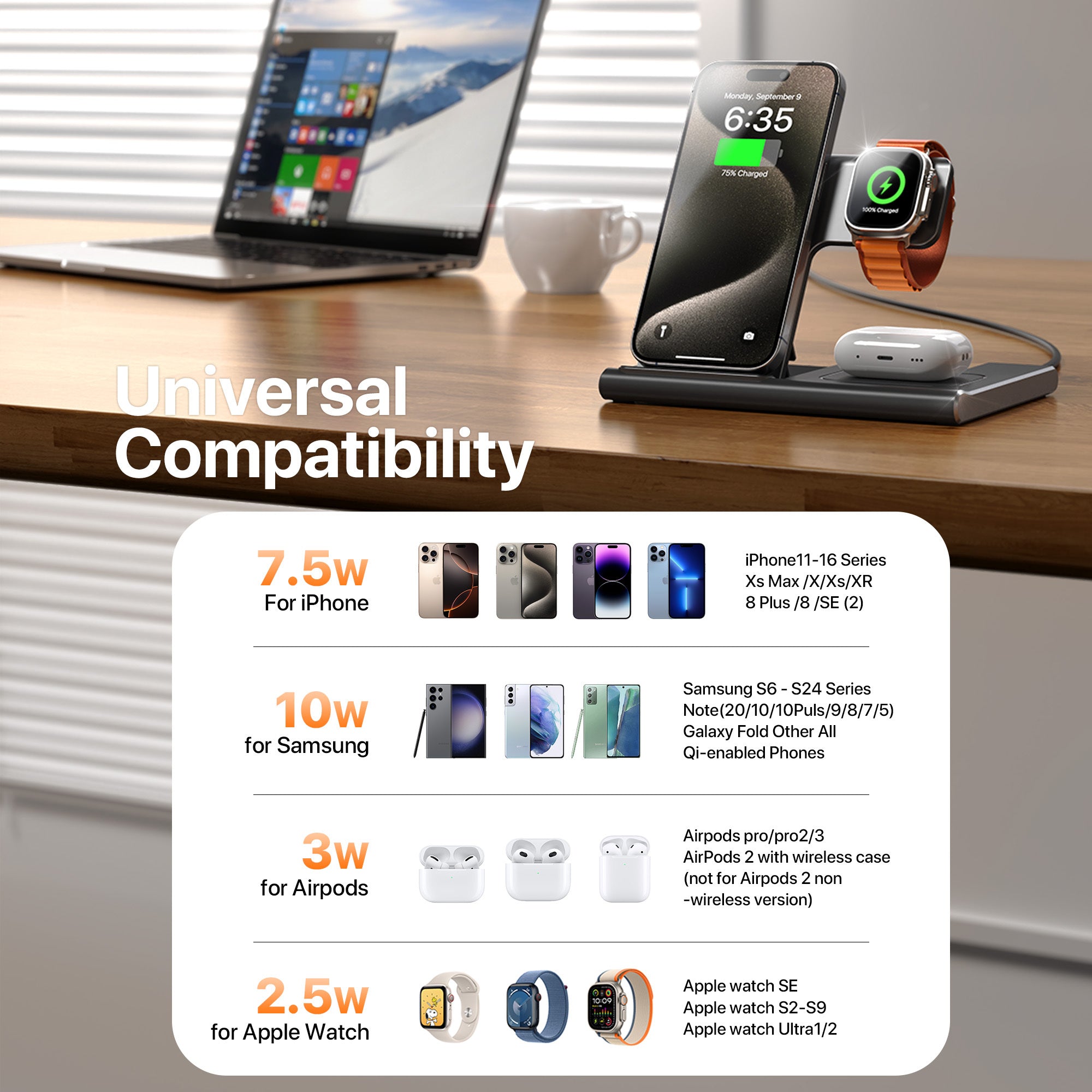 Wireless Charging Sation For Multiple Devices 15W Fast Charging Stand - SmartPursue™