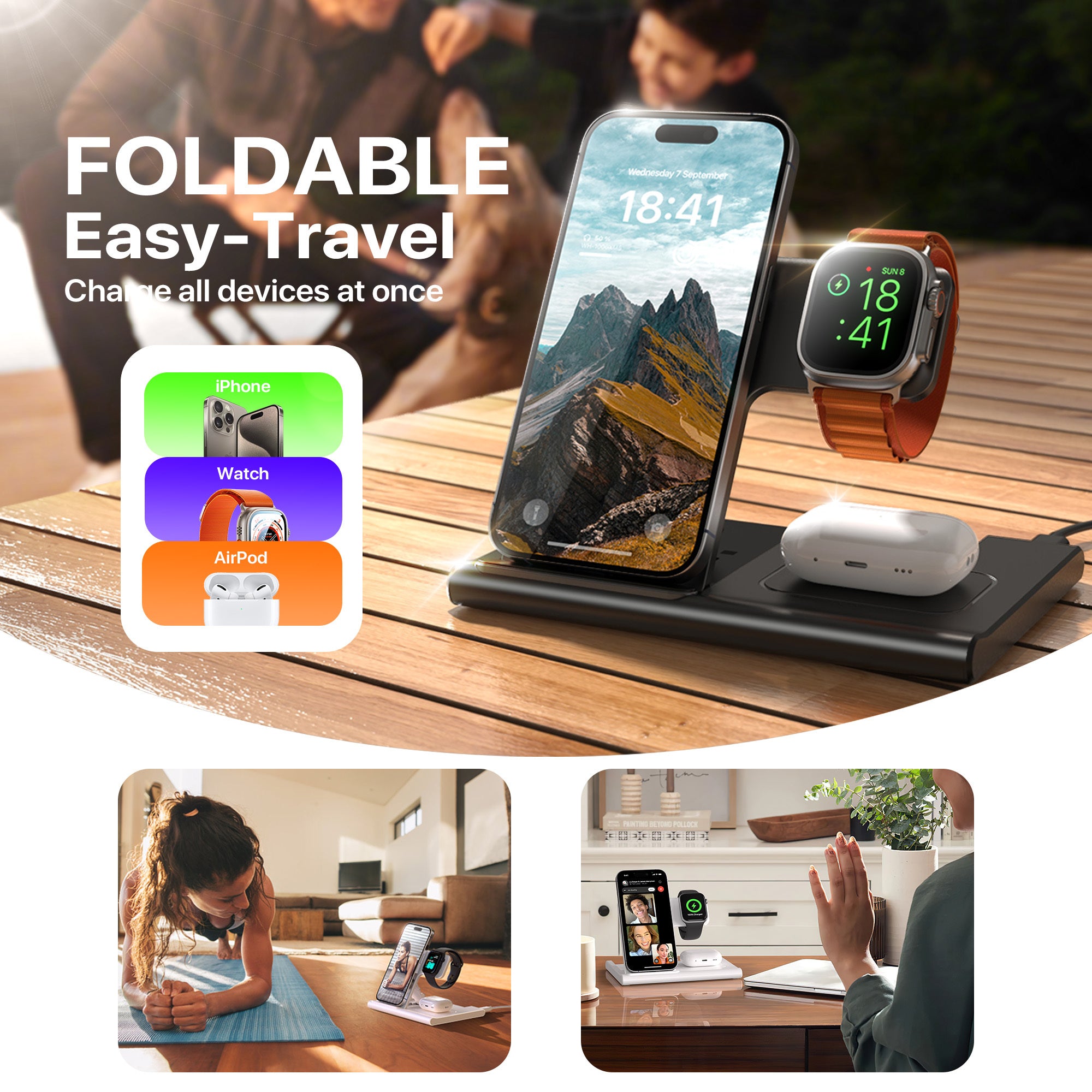 Wireless Charging Sation For Multiple Devices 15W Fast Charging Stand - SmartPursue™