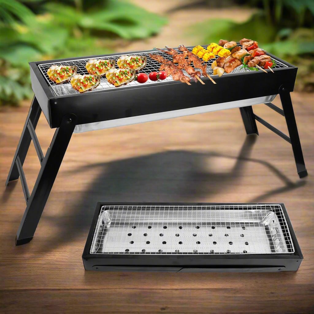 Foldable Charcoal BBQ Grill Stainless Steel Grill CJ US