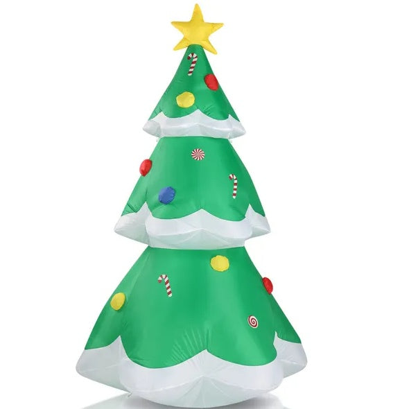 6.9 FT Lighted Christmas Inflatable Decoration, Inflatable Christmas Tree, Blow Up Yard Decorations With Built-in LED Lights For Holiday Party Front Yard Lawn Garden Decor CJ US