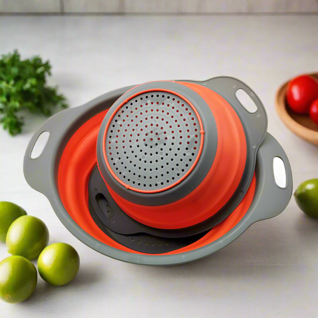 🥦 Foldable Silicone Colander – Space-Saving Strainer - SmartPursue™