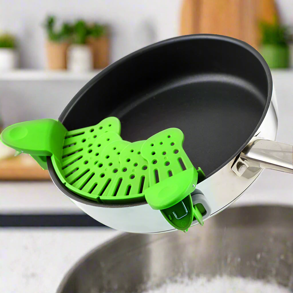 🍝 Universal Silicone Clip-On Pot Strainer - SmartPursue™
