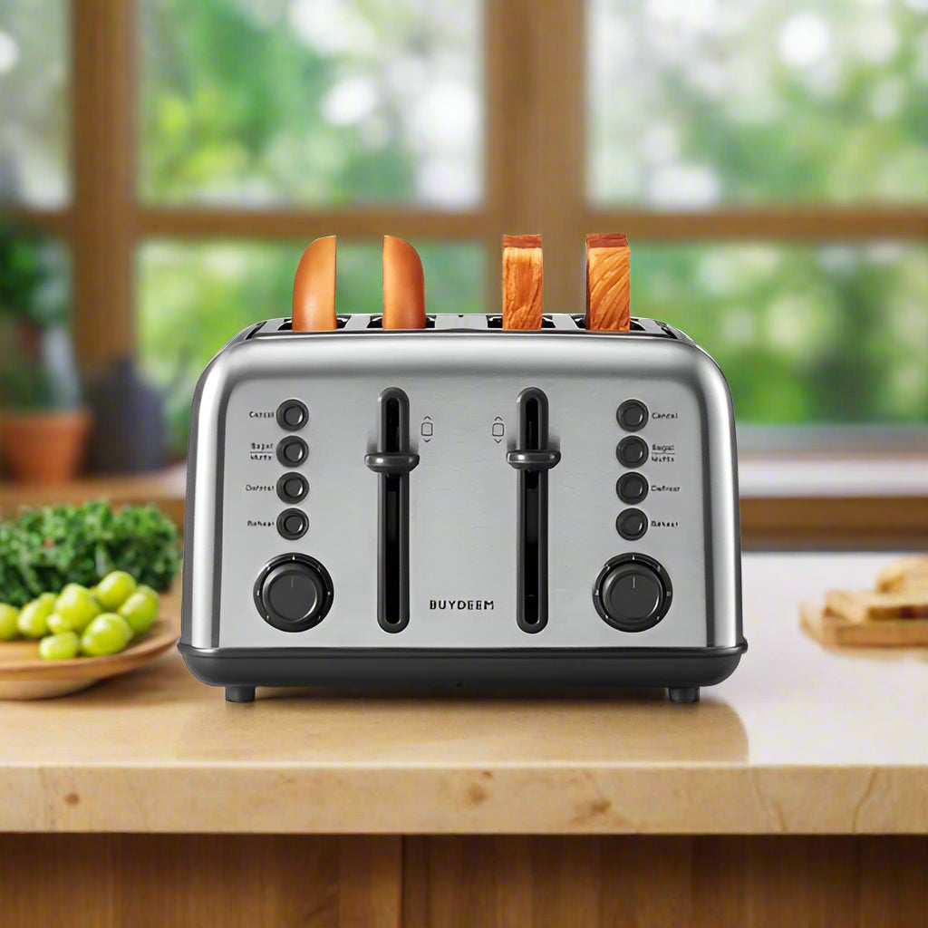 Retro 4-Slice Stainless Steel Toaster - SmartPursue™