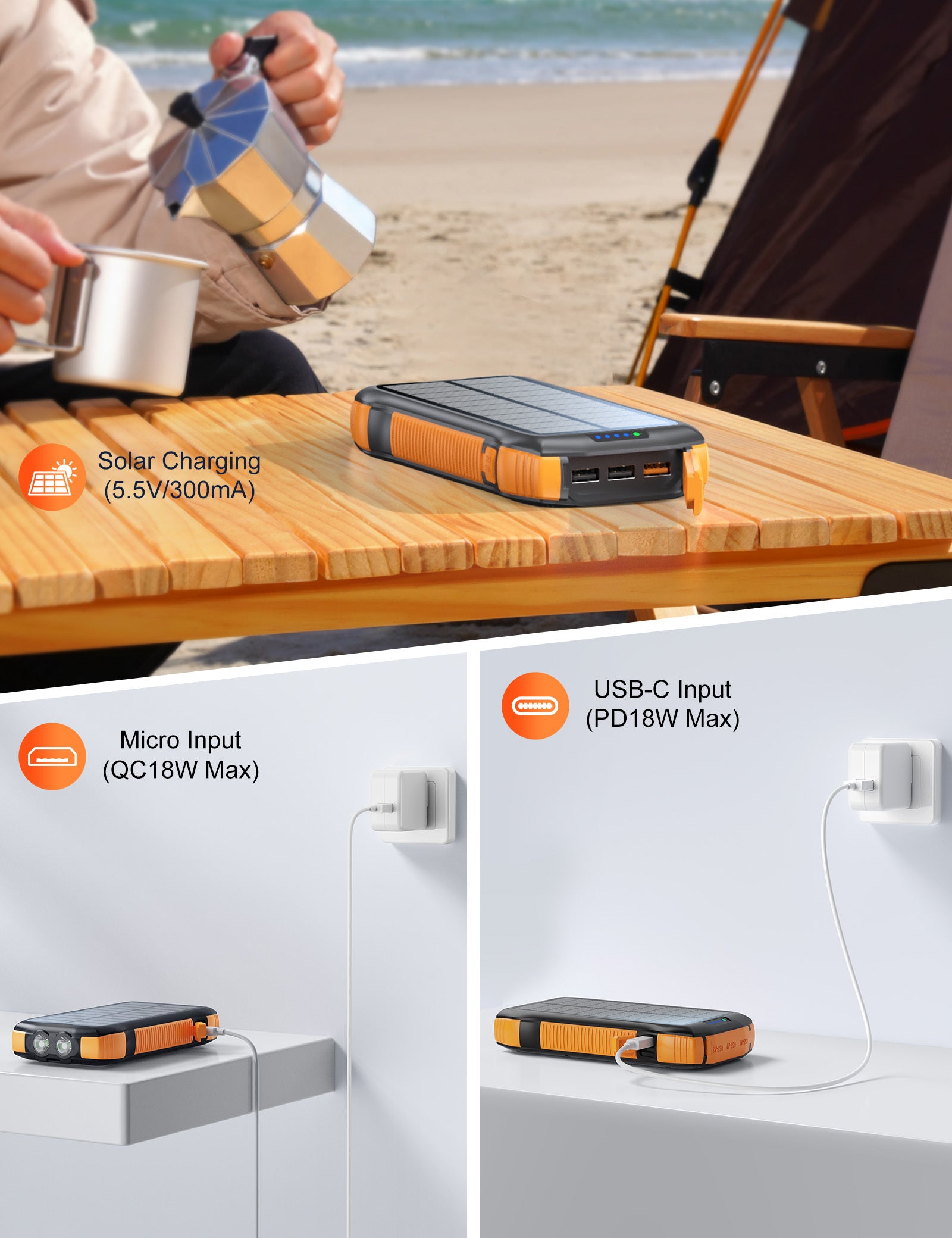 20000mAh Solar Power Bank - SmartPursue™