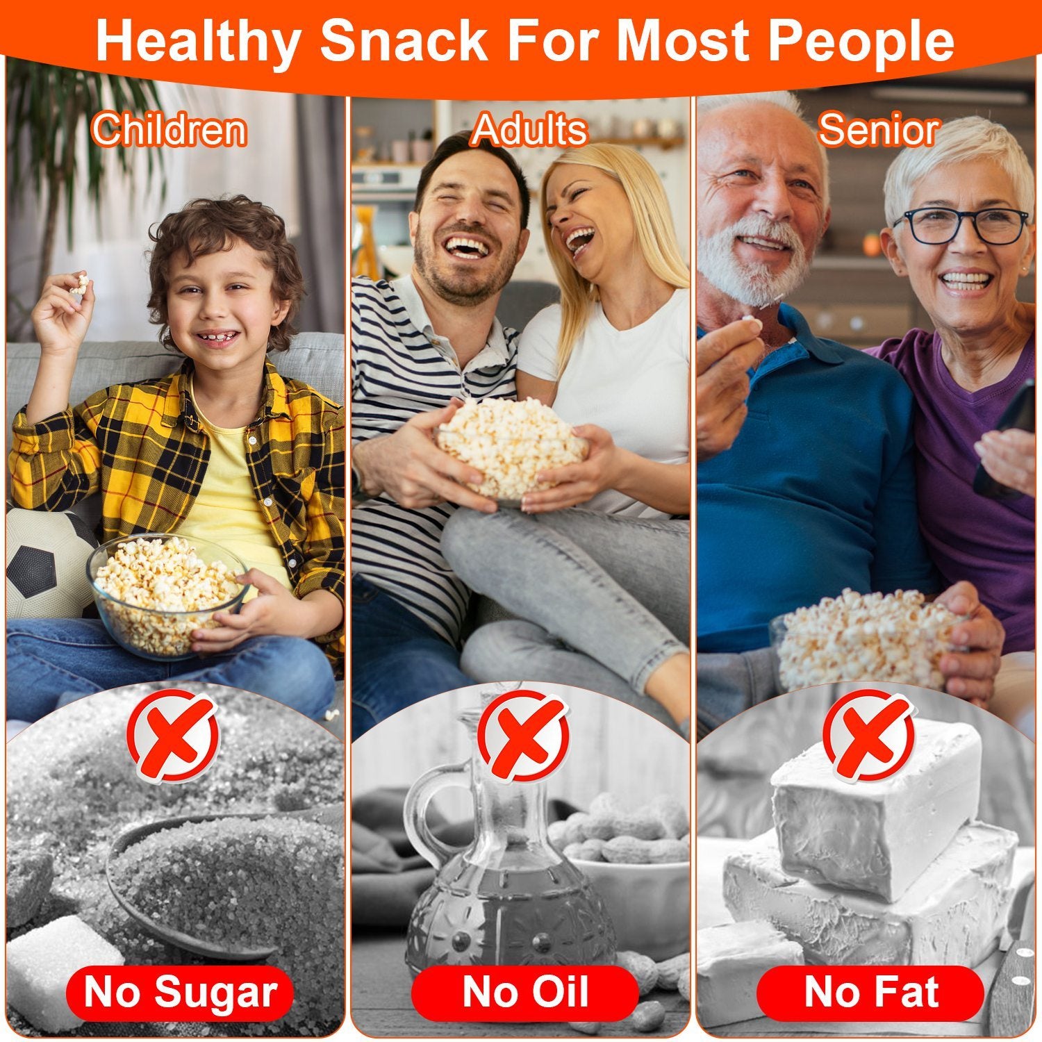 Hot Air Popcorn Popper Maker With Measure Cup And Butter Warmer 1200W Oil-Free Easy To Use 8Cups Mini Popcorn Maker Machine For Home CJ US