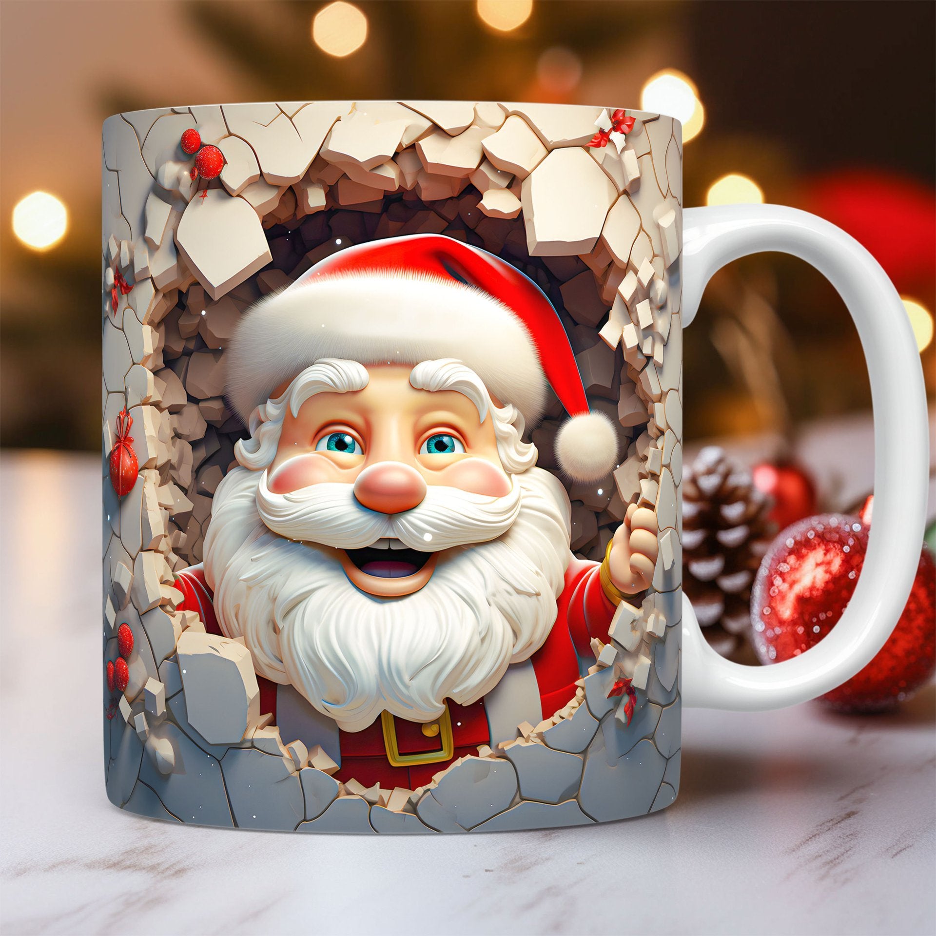Creative 3D Christmas Ceramic Mug Unique Space Design Snowman Santa Coffee Cup Tea Milk Mug Christmas Gifts For Kids Adults Kitchen Gadgets CJ