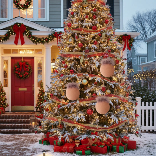 4PCS Set  Christmas Ball Ornaments Glass Hanging Balls For Holiday Tree Decor Shiny Xmas Party Decorations FBA Shipment CJ US