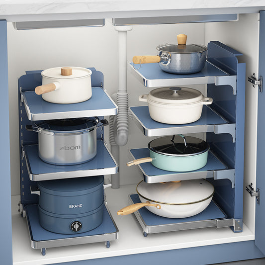 Kitchen Pot Rack Multi-layer Shelving Pot Under The Sink Cabinet Layered Storage