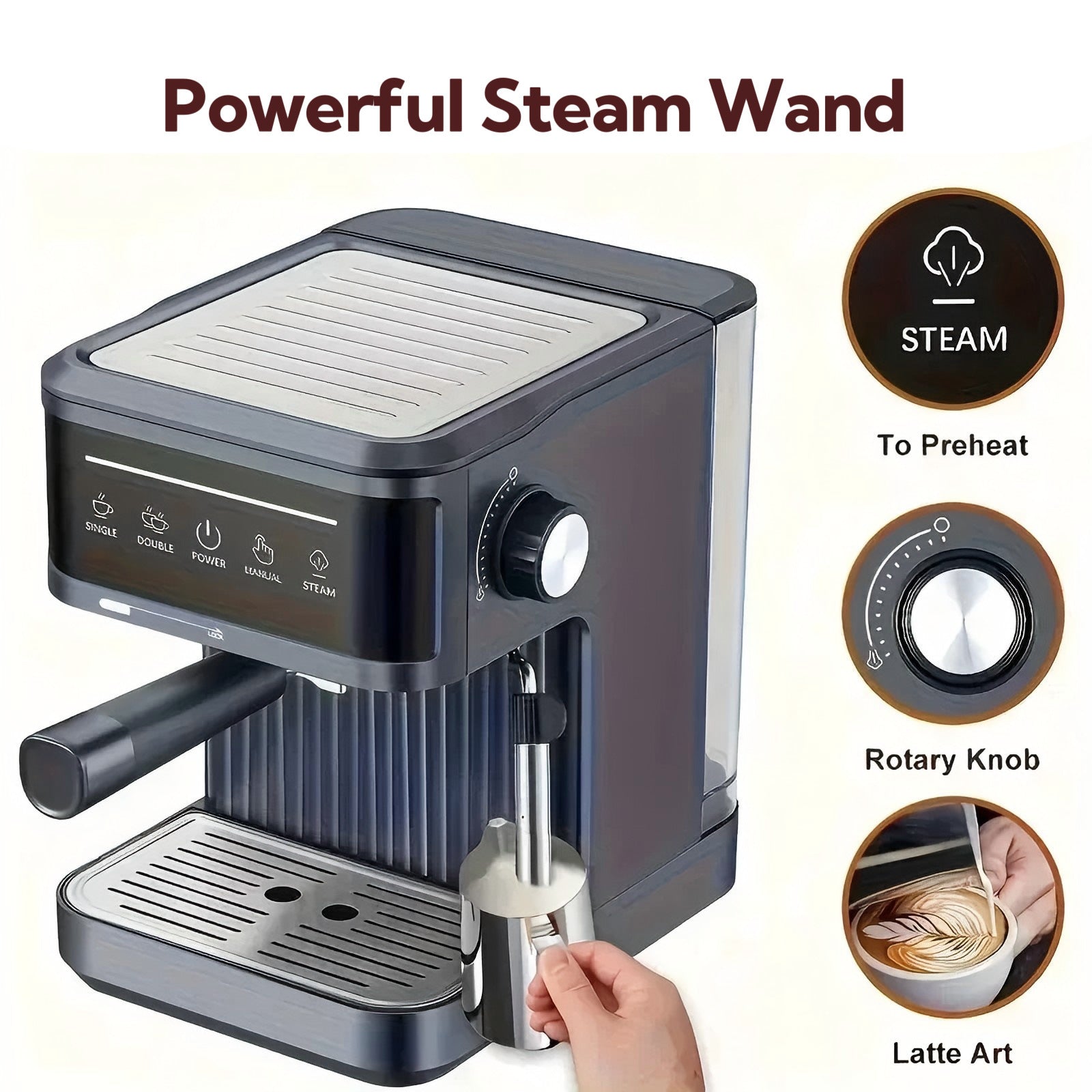 Household Small Semi-automatic Italian Coffee Machine Smart Kitchen & Home