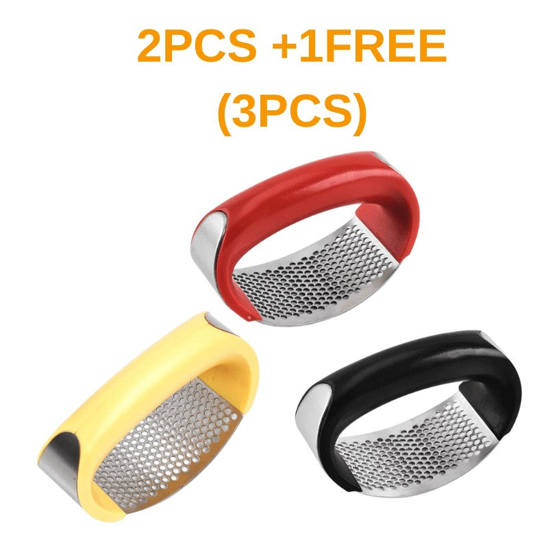 Stainless Steel Garlic Press & Masher – 304 Grade, Non-Slip Handle, Easy Clean