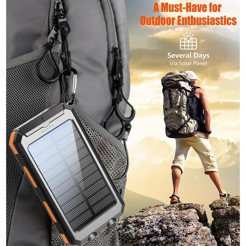 🔋 8000 mAh Waterproof Solar Power Bank CJ US
