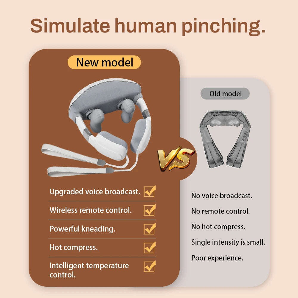 Simulated Human Finger Massage Multifunctional Massager, Multi-Level Adjustable, Fully Wrapped Shoulder and Neck Massage Shawl, Constant Temperature Heating + Three-Dimensional Kneading, Directly Targets Muscle Strain SmartPursue™