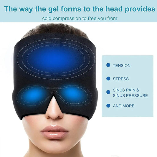 Hot Cold Therapy Headache Migraine Relief Cap: Wearable Head Massager headache relief Headband