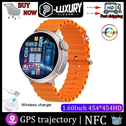 Ultra Series 2023 Smart Watch : 1.6 Inch HD Screen, NFC, Wireless Charging, Bluetooth Calls