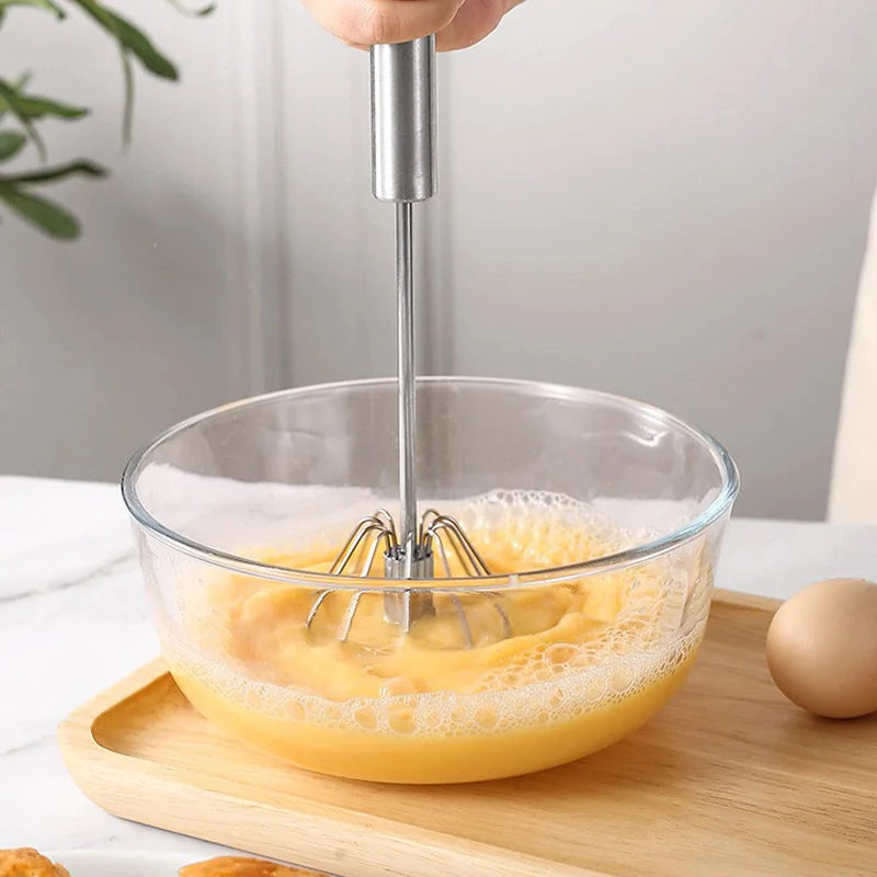 Semi-Automatic Stainless Steel Egg Beater - SmartPursue™