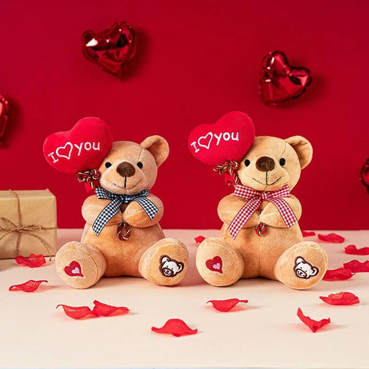 Cartoon Teddy Bear Holding Heart Plush Toy - Diversi Fusion™