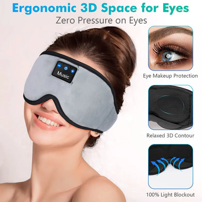3D Sleep Mask with Bluetooth Headphones,Sleep Headphones Breathable wireless headphones for side sleepers