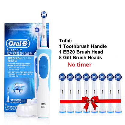 Oral B Electric Toothbrush Adult Rotation Tooth Brush 3D Whiten Teeth Oral Care Brush With Gift Brush Heads