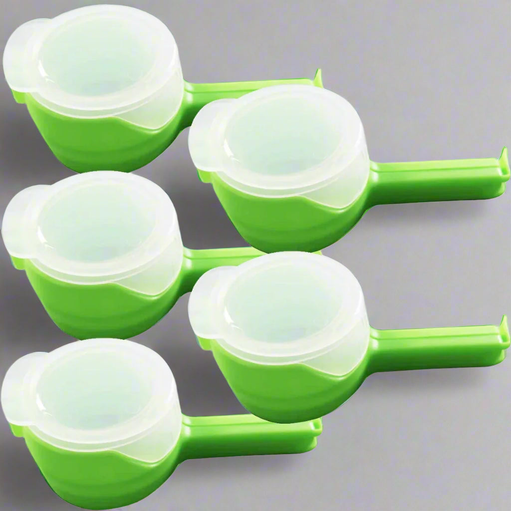5PCS Food Storage Bag Sealing Clips Sealer Clip With Pour Spouts Plastic Cap Snack Candy Storage Fresh Clamp Kitchen Organizer SmartPursue™