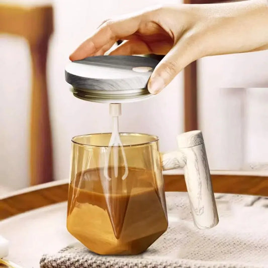 Fully Automatic Coffee self stirring mug  electric mixing mug  Self Stirring Coffee Mug Glass Diversi Shop™