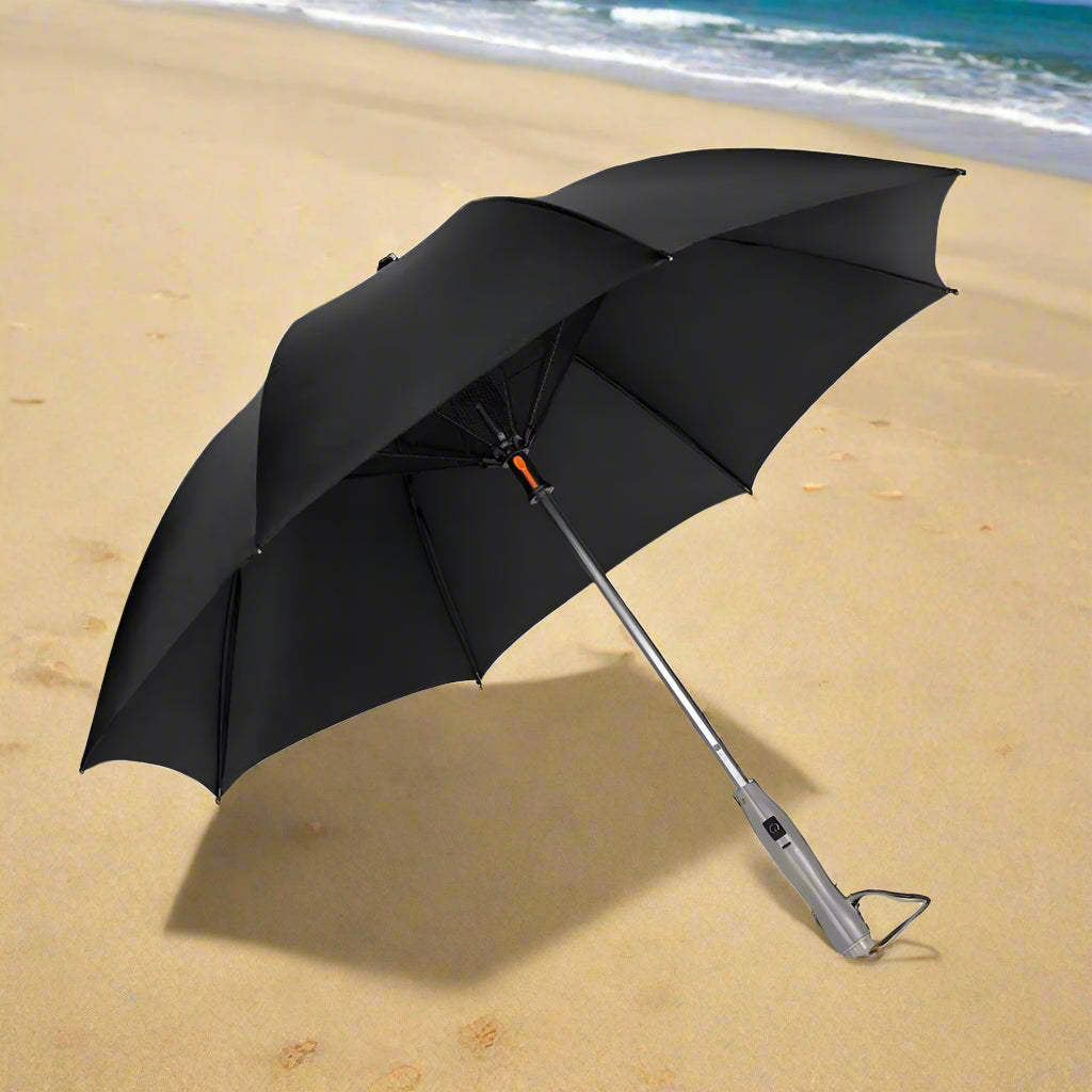 🌞 3-in-1 Cooling Sun Umbrella – Built-in Fan, Water Mister & UV Block - SmartPursue™