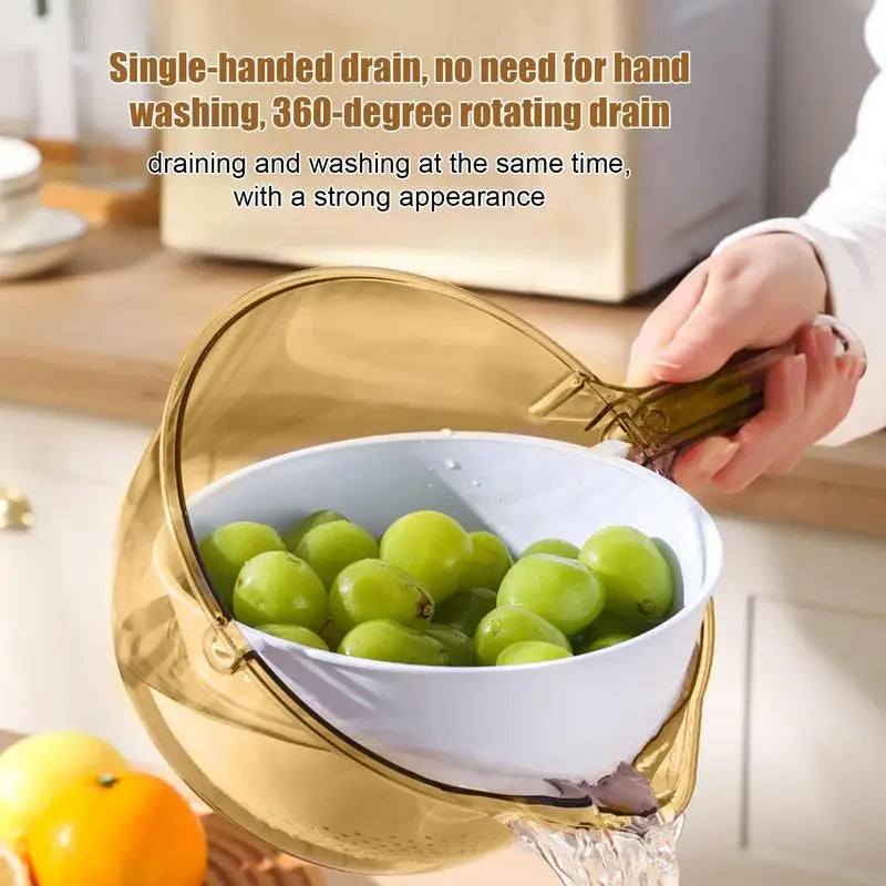 Creative Multifunctional Draining Basket With Spout Fruit And Vegetable Dishwashing Basket Kitchen EssentialsFood Strainer SmartPursue™