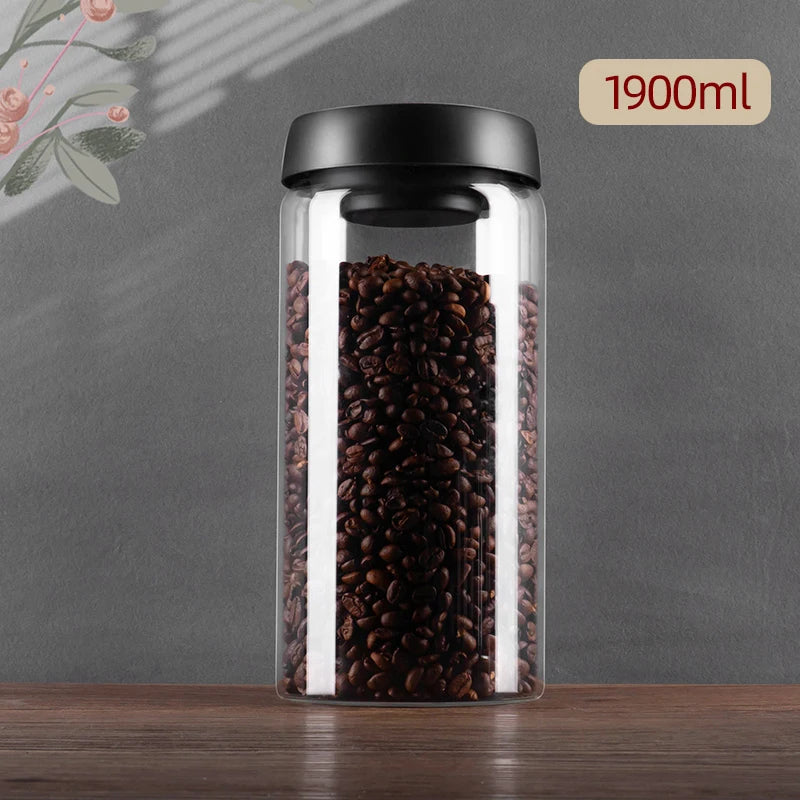 Vacuum Sealed Jug Glass Airtight Canister | spice storage containers