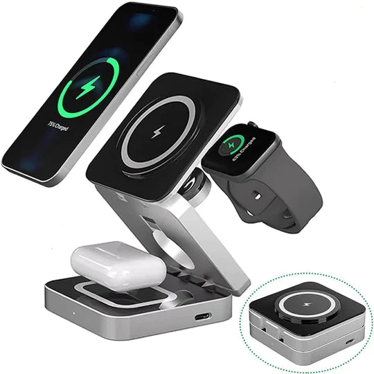 Foldable Magsafe Wireless Charging Station Fast Charger Holder Diversi Shop™