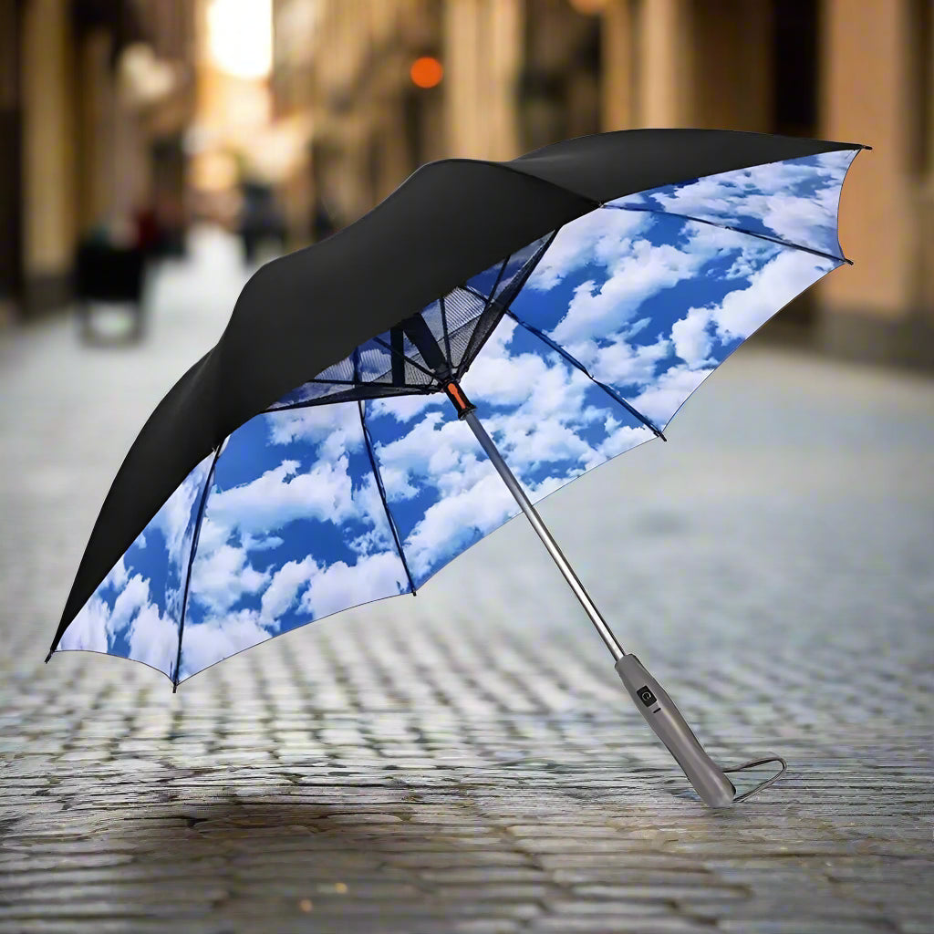 🌞 3-in-1 Cooling Sun Umbrella – Built-in Fan, Water Mister & UV Block - SmartPursue™