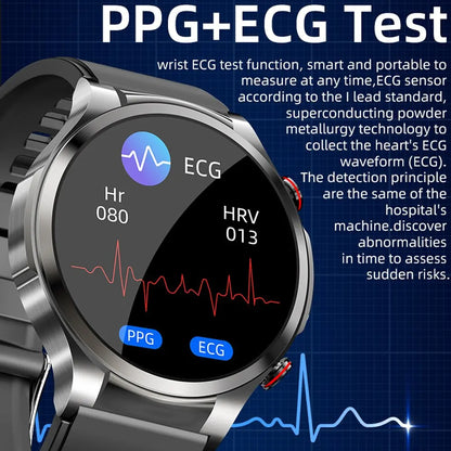 ECG PPG Smart Watch Non-invasive Blood Glucose Monitoring  Heart Rate Blood Pressure Oxygen Health