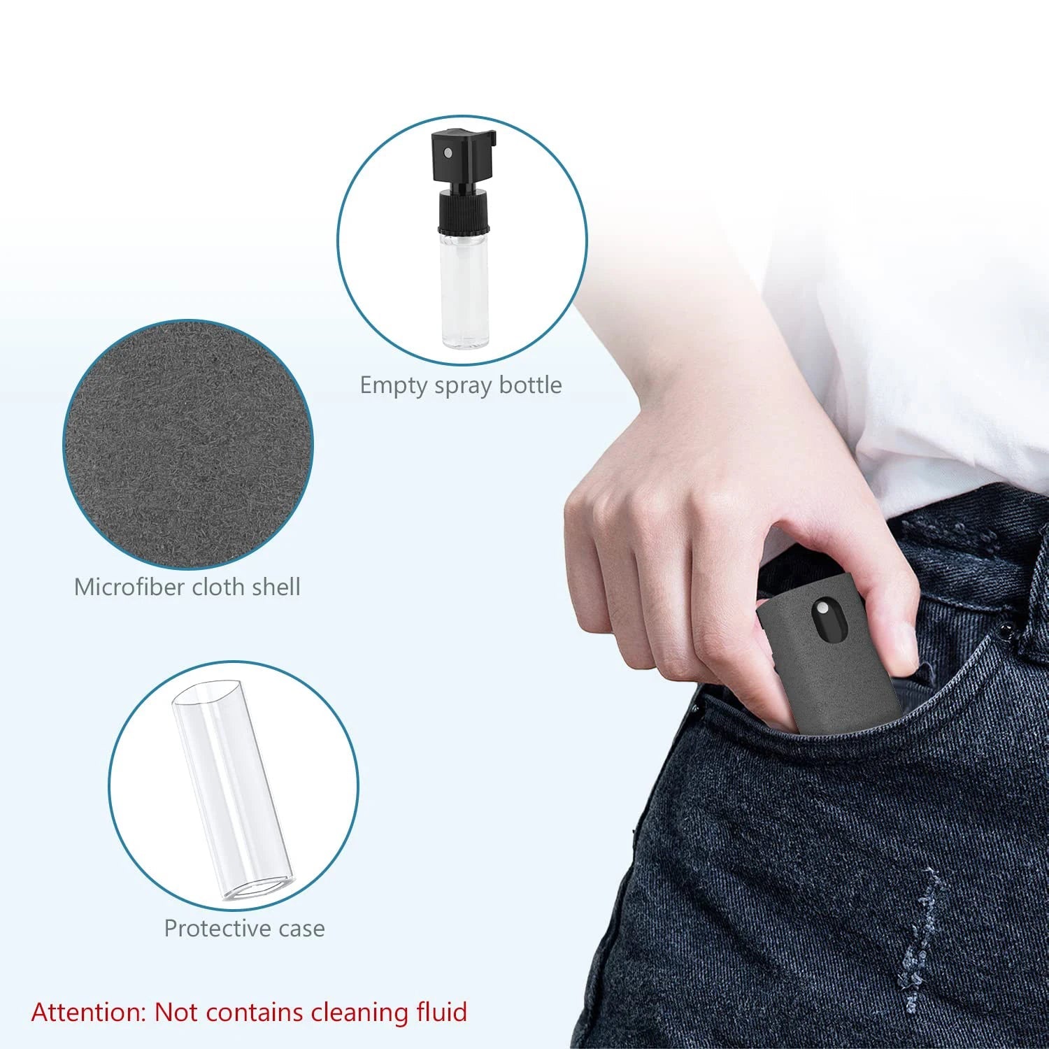2in1 Microfiber Screen Cleaner Spray Bottle Set Mobile(No liquids) Phone Ipad Computer Cloth Wipe Iphone Cleaning Glasses Wipes SmartPursue™