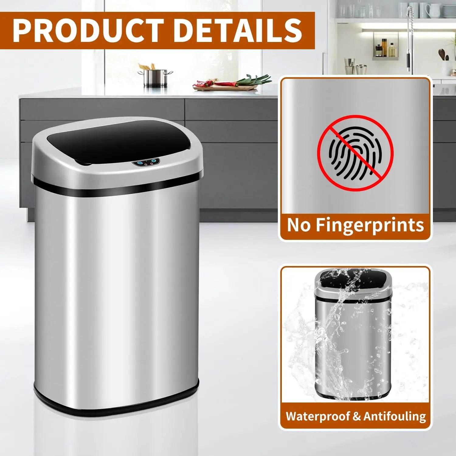 Motion Sensor Trash Can – Hands-Free, Hygienic & Stylish - SmartPursue™