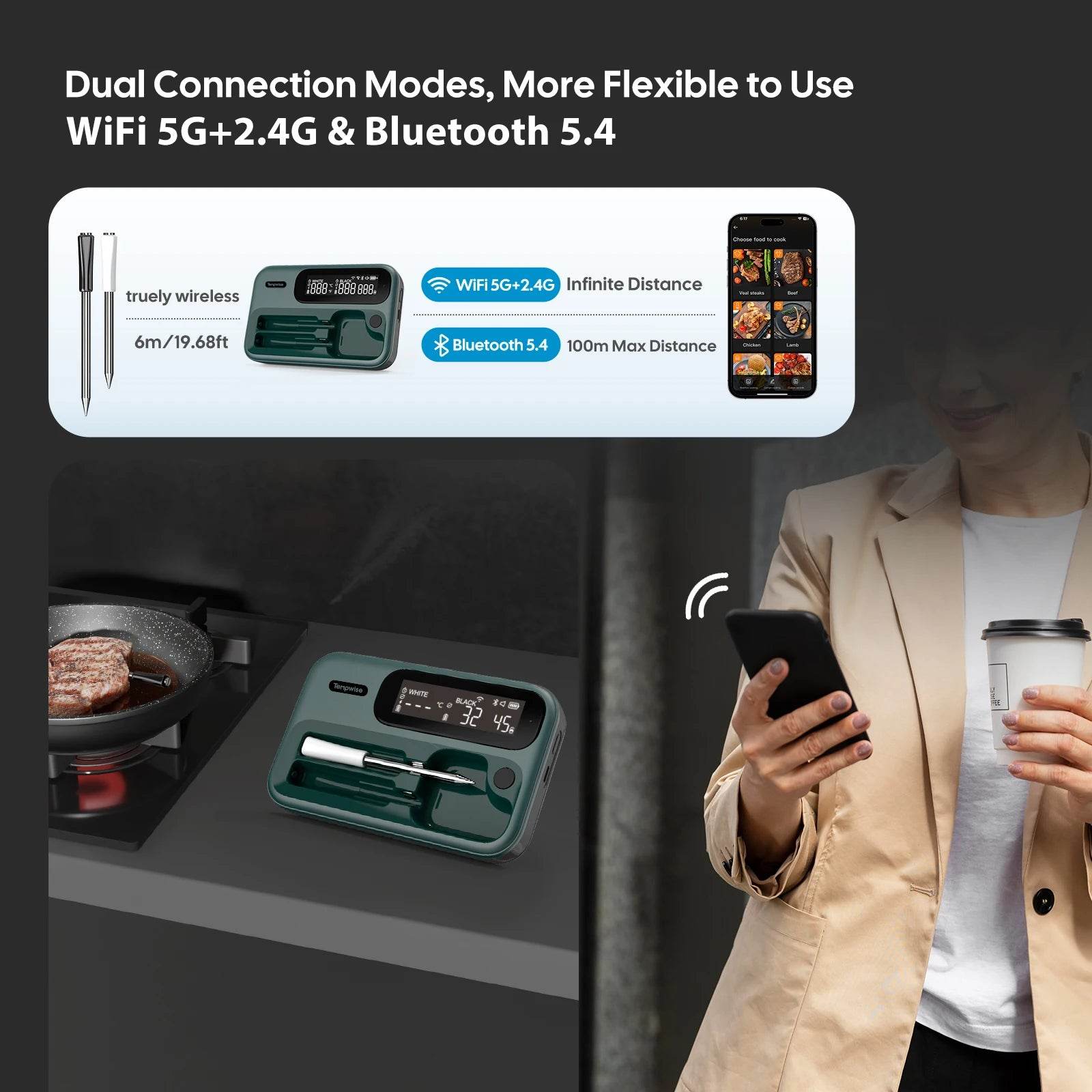 Wireless Meat Thermometer – Smart BBQ Probe - SmartPursue™