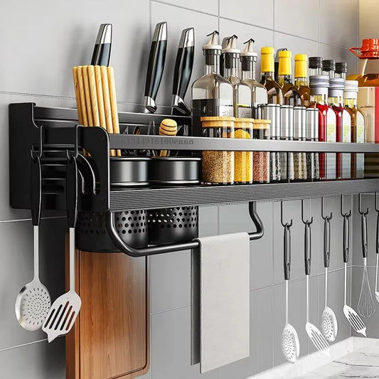 Wall-Mounted Kitchen Spice Rack Organizer