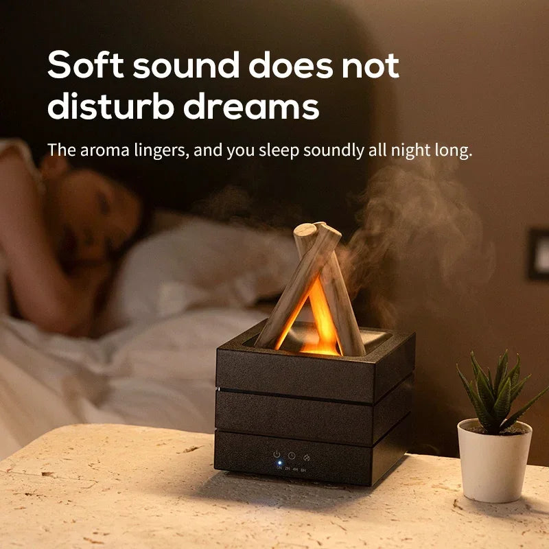 280ml Flame Aroma Diffuser USB Air Humidifier Colorful Atmosphere Light and Remote Control Bonfire Essential Oil Aroma Diffuser SmartPursue™