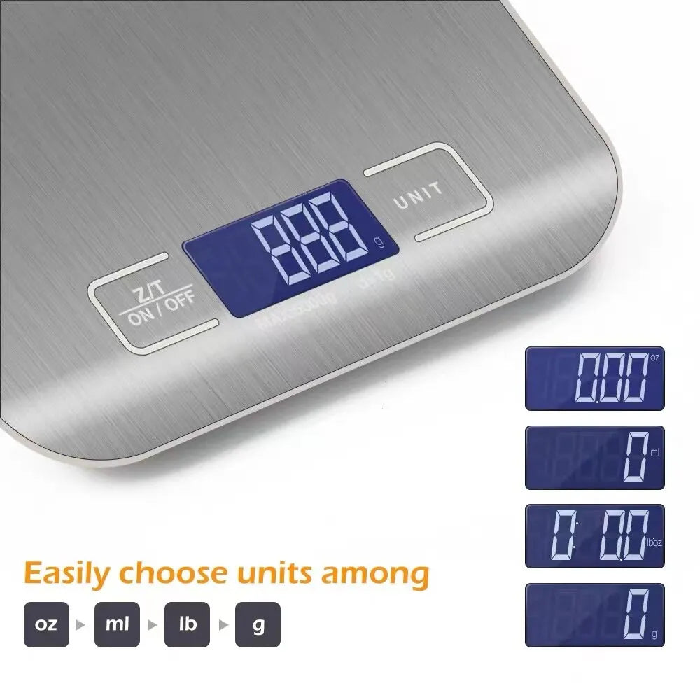 Kitchen Scales Stainless Steel Weighing Measuring LCD Precision Electronic Diversi Shop™