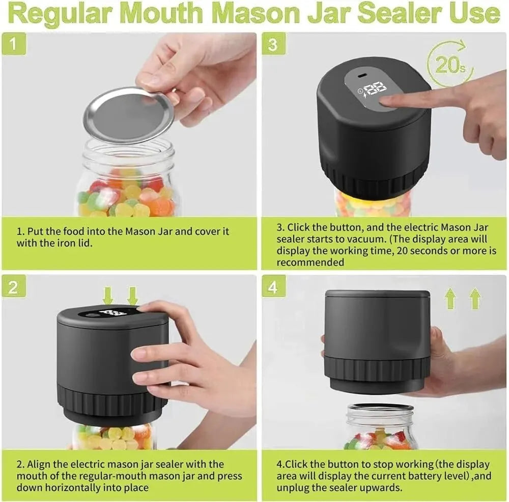 Vacuum Sealing Machine Kit Best Vacuum Sealer For Food Vacuum Preserver, Integrated Mason Jar Sealing Machine